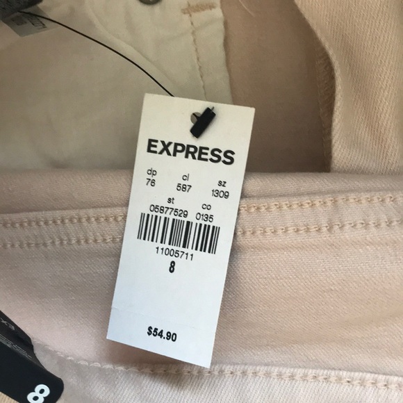 Express Sz 8 blush high rise stretch jean shorts - Picture 3 of 5
